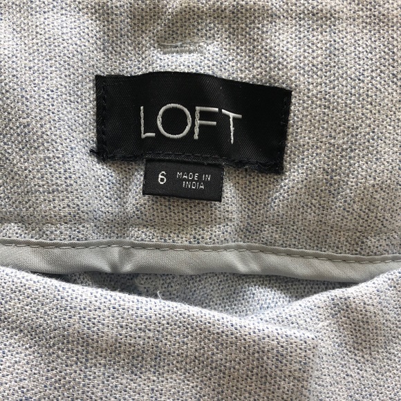 Anne Taylor Loft Grey Belted Linen Blend Career Pants- Size 6 - Picture 2 of 5